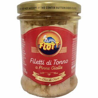 Flott Thunfischfilet in Olivenöl "Filetti di Tonno in olio di oliva" (190g Glas)