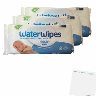 WaterWipes Babyfeuchttücher 3er Pack (3x60St.) + usy Block