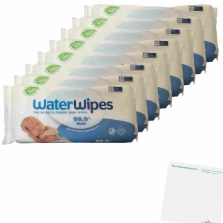 WaterWipes Babyfeuchttücher 8er Pack (8x60St.) + usy Block
