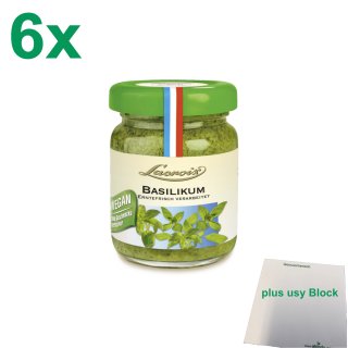 Lacroix Basilikum in Öl 6er Pack (6x50g Glas) + usy Block