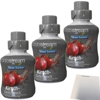 SodaStream Sirup Kirsche ohne Zucker 3er Pack (3x375ml Flasche) + usy Block