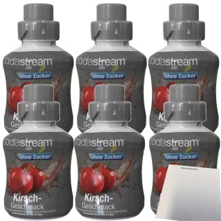 SodaStream Sirup Kirsche ohne Zucker 6er Pack (6x375ml Flasche) + usy Block