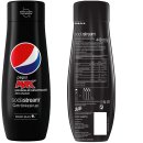 SodaStream Pepsi max Getränke-Sirup zero Zucker 2er Pack (2x0,44l Flasche) + usy Block