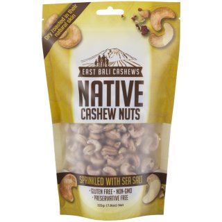 East Bali Cashews Native Cashew Nuts sprinkled with sea salt (225g Beutel)