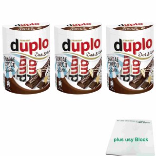 Ferrero duplo Dark & Vanilla Sundae Choco Style 3er Pack (3x182g Packung) + usy Block