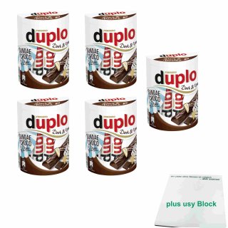 Ferrero duplo Dark & Vanilla Sundae Choco Style 5er Pack (5x182g Packung) + usy Block