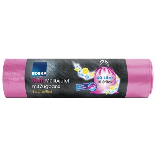 Edeka Duft-Müllbeutel mit Zugband pink 60l (10 Beutel)