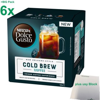 Nescafé Dolce Gusto New Orleans Style Cold Brew Coffee Big Pack (72x9,7g Kapseln) + usy Block