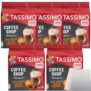 TASSIMO Hot Choco Salted Caramel Coffee Shop Selections Gastropack (5x8 Portionen) + usy Block