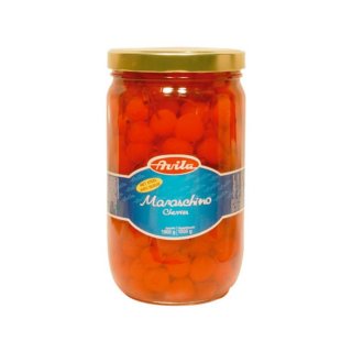 Avila Maraschino Cocktailkers met steel (950g Glas Maraschino-Cocktailkirschen mit Stiel)