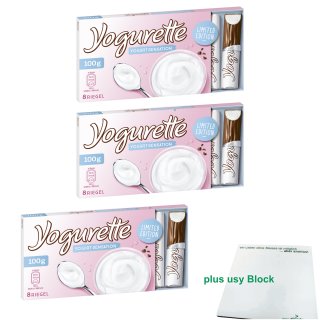 Yogurette Yogurt Sensation Limited Edition 8 Riegel 3er Pack (3x100g Packung) + usy Block