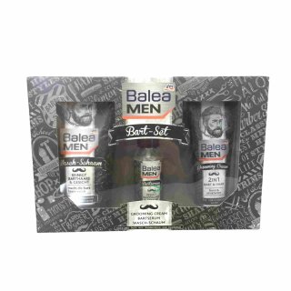 Balea MEN Bart-Set (Grooming Cream 75ml, Bartserum 50ml, Wasch-Schaum 150ml)