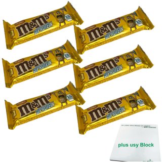 M&Ms Proteinriegel Erdnuss (6x51g Riegel) + usy Block