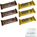 M&Ms Proteinriegel Snack-Pack Schokolade & Erdnuss (Jeweils 3x51g Riegel) + usy Block