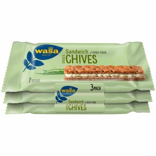 Wasa Knäckebrot Sandwich Käse & Schnittlauch Multipack (111g Packung)