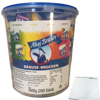 Friegeo Ahoj Brause Brocken 200 stück (1,6Kg Packung) + usy Block