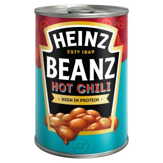 Heinz Baked Beanz Hot Chili 390g High in Protein 5000157074003