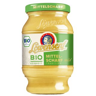 Löwensenf Mittelscharfer Senf Bio Reinheit (250ml Glas)