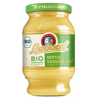 Löwensenf Mittelscharfer Senf Bio Reinheit (250ml Glas)