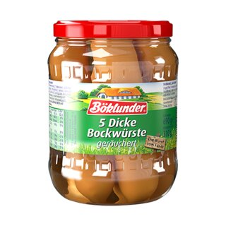 Böklunder Dicke Bockwürste im Naturdarm (690g Glas)