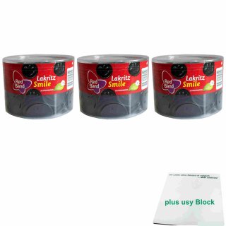 Red Band Lakritz Smile 3er Pack (3x1180g Runddose) + usy Block