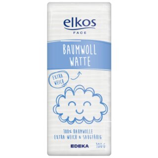 Elkos Baumwollwatte (100g Packung)