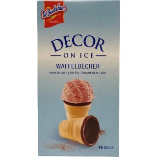 De Beukelaer Decor on Ice Waffelbecher extras Knusprig für Eis Dessert oder Likör 16 Stück (60g Packung)