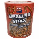 XOX Salzstangen Brezeldose Laugengebäck mit Meersalz (1x300g Dose)