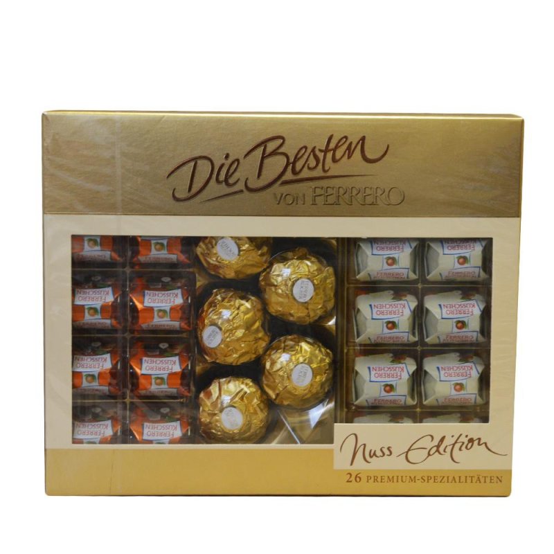 Ferrero die Besten "Nuss Edition" mit weisse Schokolade Küsschen Ferrero die Besten "Nuss Edition" mit weisse Schokolade Küsschen