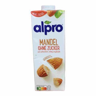Alpro Mandel-Drink ungesüsst, mit gerösteten Mandeln (1x1l Pack)