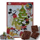 Disney Mickey Maus Adventskalender mit Milch-Schokolade, Motiv: Mickey, Minnie und Pluto am Weihnachtsbaum (75g)