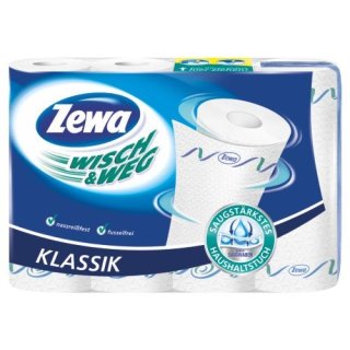 Zewa Wisch & Weg Küchentücher Klassik (4 Rollen á 45 Blatt)