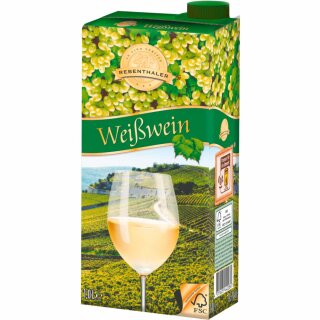 Rebenthaler Weißwein Tetra-Pak 9,5% Vol (1l Pack)