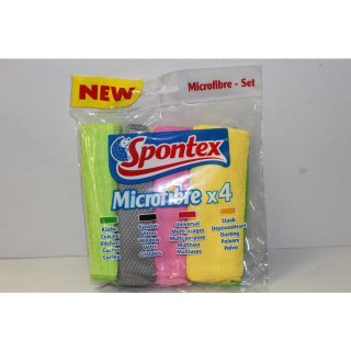 Spontex Mikrofaser Tücher Set (4 Stck Packung)