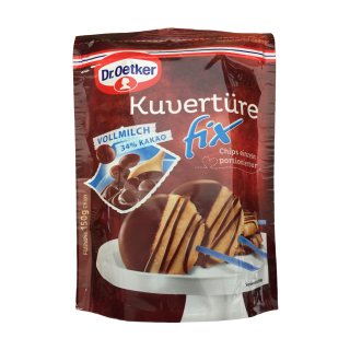 Dr. Oetker Kuvertüre fix Vollmilch (150g Beutel)