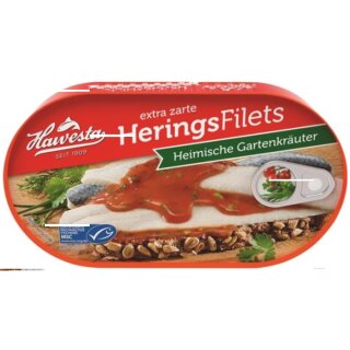 Hawesta Heringsfilets in heimischer Kräuter Tomaten-Creme (200g Dose)