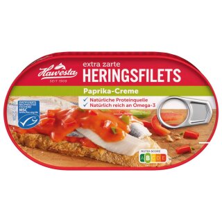 Hawesta Heringsfilets in Paprika Creme (1x200g Dose)