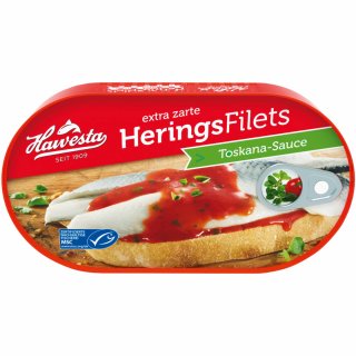 Hawesta zarte Heringsfilets in Toskana-Sauce MSC (200g Dose)