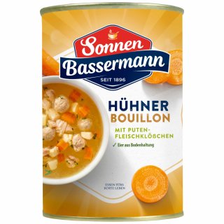 Sonnen Bassermann Hühnerbouillon mit Geflügelfleischklößchen (400ml Dose)