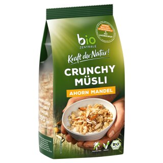 biozentrale Crunchy Müsli Ahorn Mandel (375g Packung)