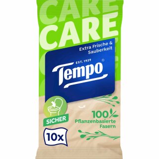 Tempo feuchte Toilettentücher Travel Pack sanft & pflegend (10 Tücher)