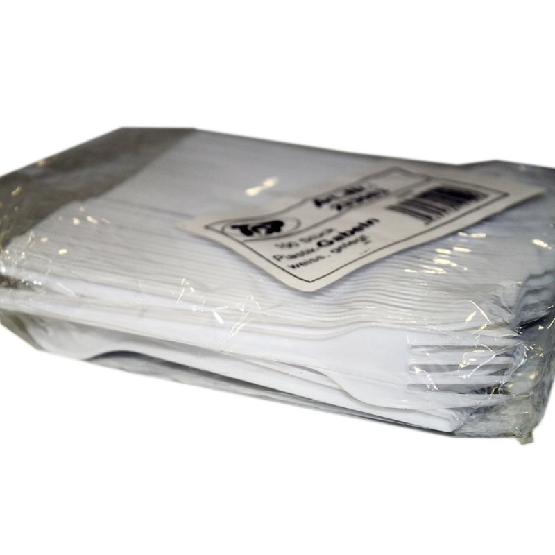 Gude Plastik Gabeln Einweggabeln Weiss 16,5cm Besteck Einwegbesteck (