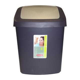 Curver 155274 Schwingdeckeleimer Kunststoff 16l grau, blau-silber (1Stk.)