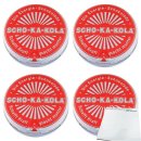 Scho-Ka-Kola Original Zartbitter, rot  4er Pack (4x100g Dose) + usy Block