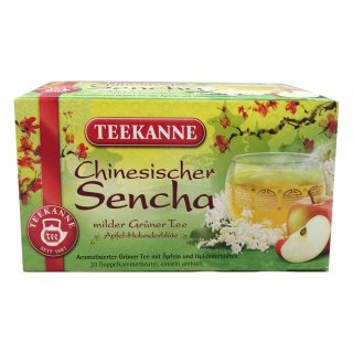 Teekanne Chinesischer Sencha-milder Grüner Tee mit Apfel/Holunder (20 Teebeutel á 1,75g)