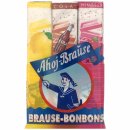 Frigeo Ahoj Brause-Bonbons Stangen 3er Zitrone Cola Himbeer Geschmack (36x69g Packung)