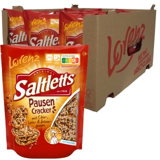 Lorenz Saltletts Pausen Cracker mit Chia-Lein und Sesam-Samen (16x100g Beutel)