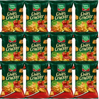 Funny-Frisch Chips Cracker Paprika VPE (12x90g Packung)
