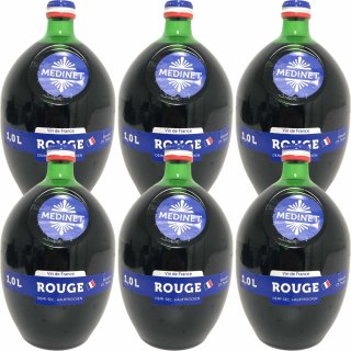 Medinet Rouge FRZ halbtrocken rot 6er Pack (6x1L Flasche)