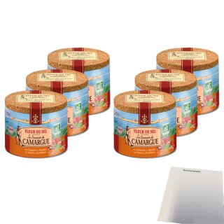 La Saunier de Camargue Fleur de Sel mit Tomate Basilikum VPE (6x125g Dose) + usy Block